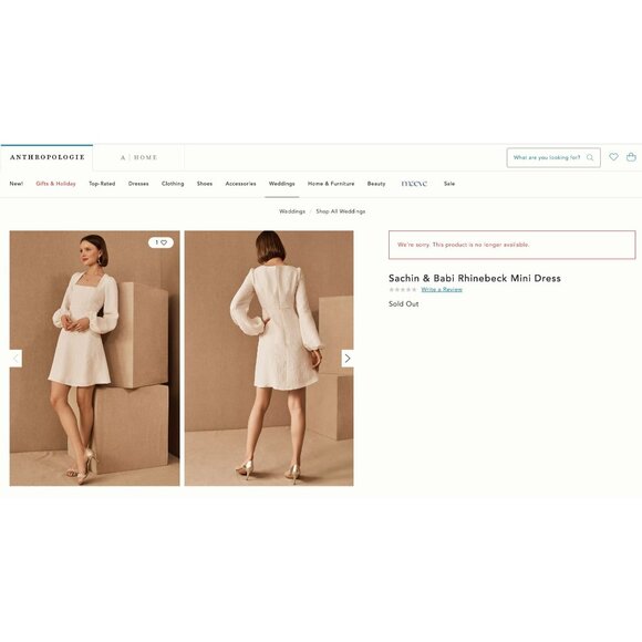 Anthropologie Sachin & Babi Rhinebeck Ivory Textured Balloon Sleeve Dress Size 6 - Picture 10 of 10